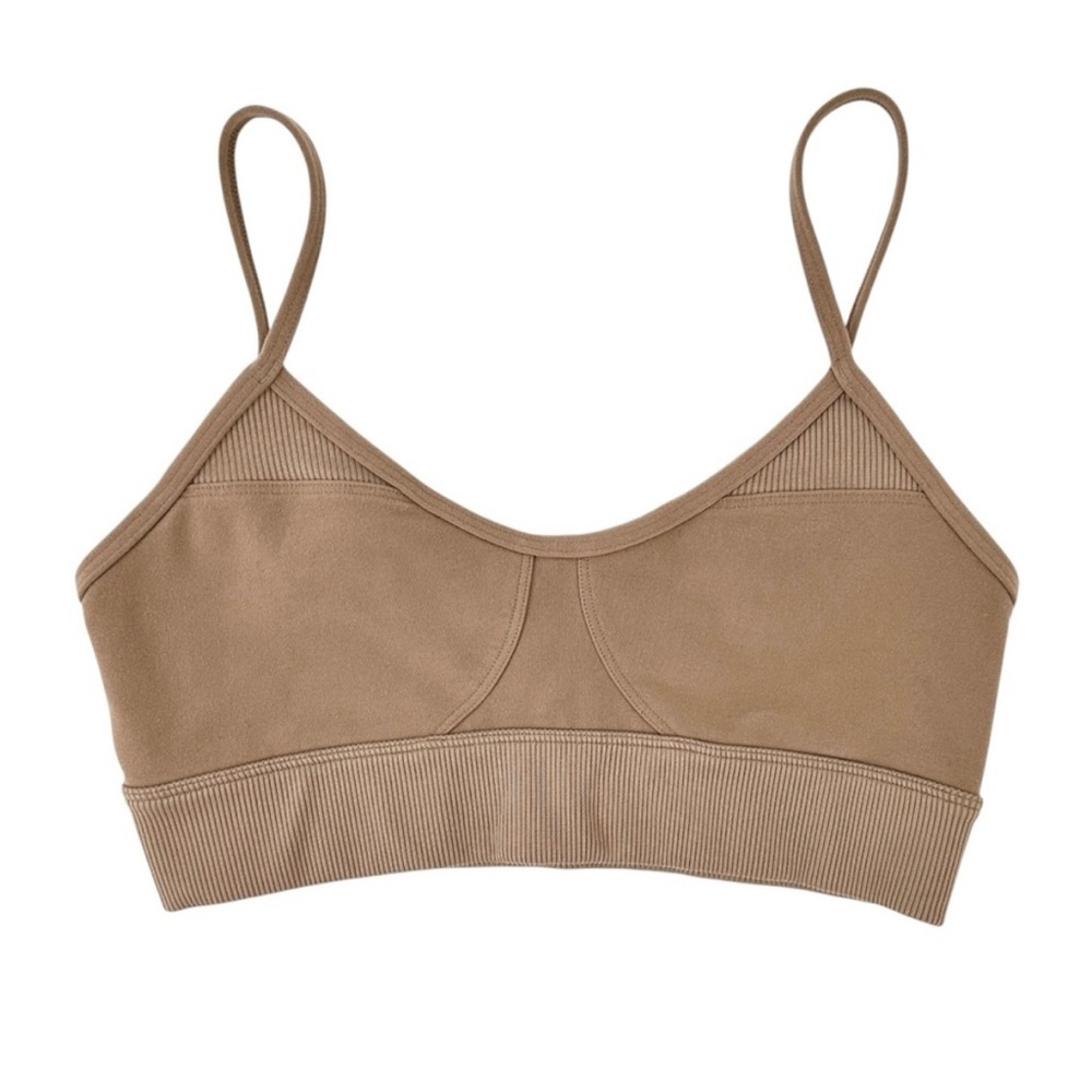 ALO Alosoft Head Start Bra Toasted Almond Active Sports Top S - Picture 5 of 8